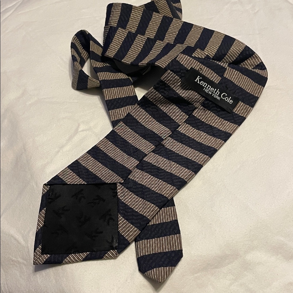 Striped Black and Tan Men's Kenneth Cole tie